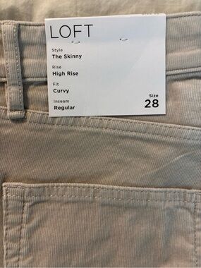 LOFT Skinny High-Rise Curvy Jeans - Taupe